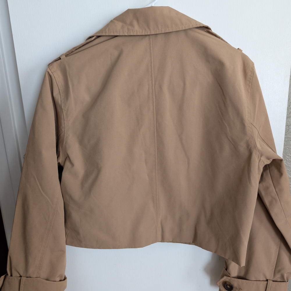 Abercrombie & Fitch Cropped Trench Coat Small NWT - Picture 4 of 7